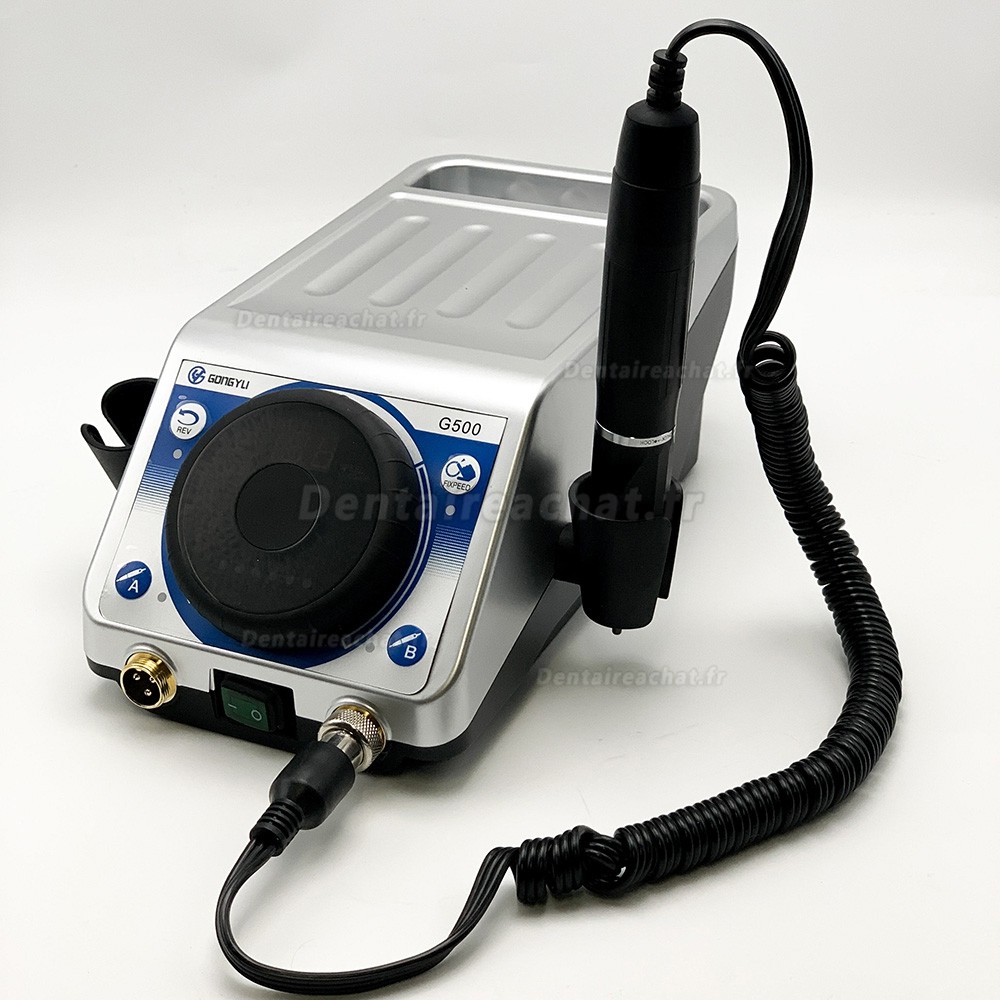 Micromoteur de laboratoire dentaire GONGYU G500 avec pièce à main 50000 tr/min et pédale de commande